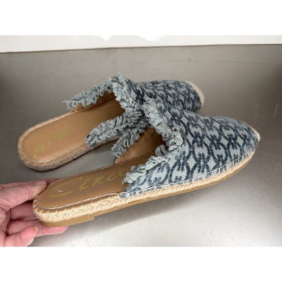 Sam Edelman Mallory Espadrille Mule Slip On Blue Textured Size 8 Circus NY - Picture 3 of 4